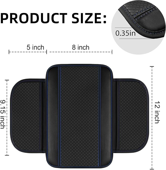 10 Pcs Car Floor Mats Full Set Car Accessories, Microfiber Leather Steering Wheel Covers 14.5-15 inch, Center Console Cover, Seat Belt Pads, Cup Coasters, Universal Interior Decor(Blue)