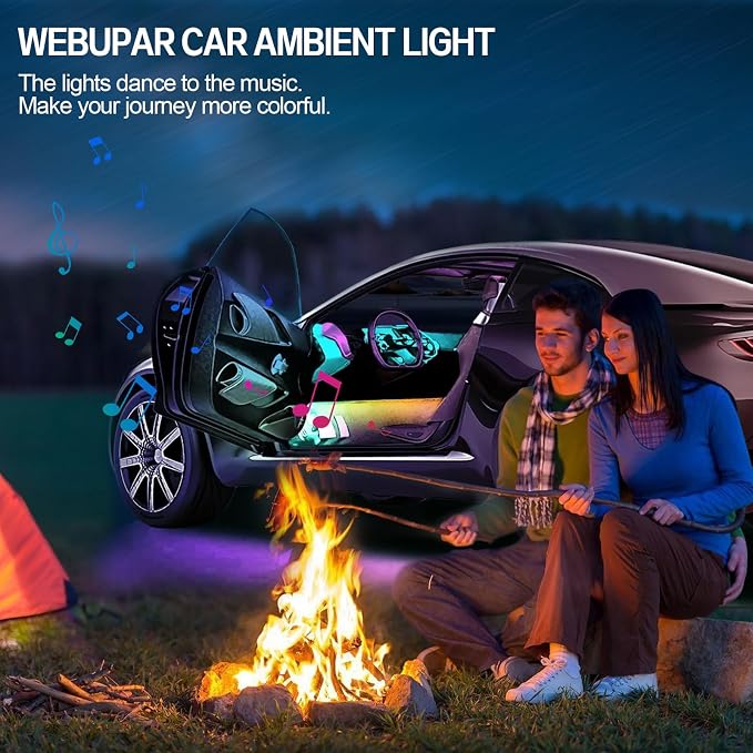 Dreamcolor Acrylic Interior Car Lights, Car Accessories 2 in 1 Car LED Strip Lights with APP Control and 213 Modes, Car Center Console Fiber Optic Lights, RGB Neon Light Kits