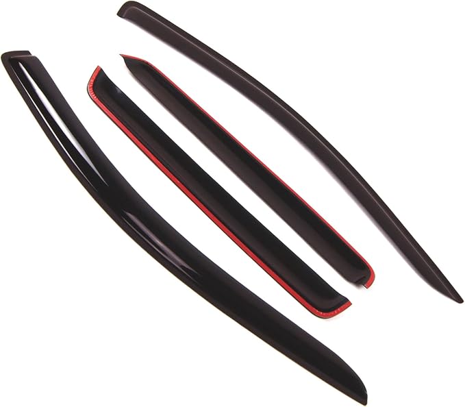 WD2-121B Dark Smoke 4 Pcs Set Window Visor (Outside Mount) Deflector Rain Guard Compatible with 2017-2018 Dodge Journey