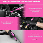 Car Detailing Cleaning Kit Interior Cleaner, Car Detailing Brush Set, Pink Car Accessories Essentials for Women, Car Cleaning Gel, Car Cleaning Supplies Tools Stuff for RV, SUV, Interior