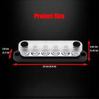 6 x M8 (5/16") Studs Power Distribution Block Bus Bar 12V, 5.9" HD 200A Marine BusBar Battery Distribution Block W/Cover for Car Boat Solar (Black)