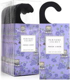 Large 12 Packs Fresh Linen Hanging Scented Sachets Long-Lasting Closet Deodorizer Air Freshener Fabric Refresher Odor Eliminator for Drawer Home Fragrance Gift Set