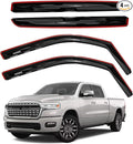 in-Channel Rain Guards for Ram 1500 Crew cab 2019-2026 | Shatterproof, Easy Install, Extra Durable, Fits Great, High Quality, Black Auto Accessories, Side Window Deflector & Visors