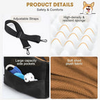 Dog Car Seats for Small Medium Dogs Under 35lbs, Dog Booster Seat with Detachable Washable Cover and Cushion, Memory Foam Pet Car Seat with Safety Belt and Storage Pockets (Brown)