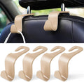 Car Seat Headrest Hook, Auto Seat Hook Hangers Storage Organizer Interior Accessories for Purse Coats Umbrellas Grocery Bags Handbag, 4-Pack