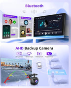 5Ghz WiFi Car Stereo Radio for Toyota Sienna 2011-2014 Support Wireless Carplay Android Auto 9'' HD 1080P Touchscreen with Android 15 GPS Navigation EQ AHD Backup Camera FM/RDS Radio SWC 2G+64G