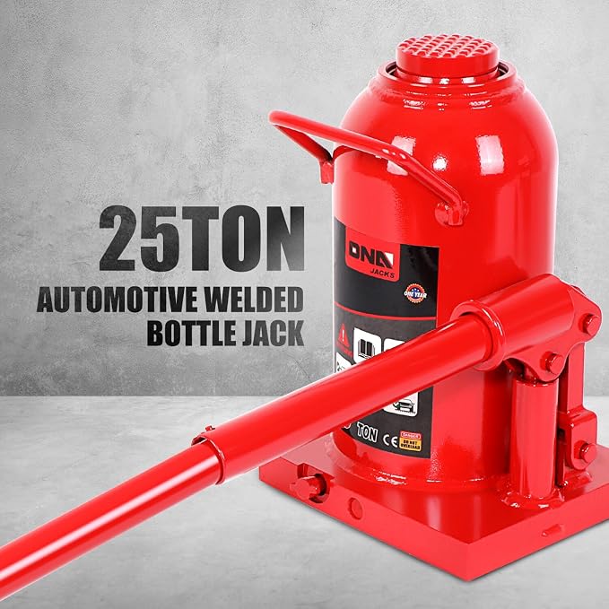 25 tons / 55115 lbs Lifting Automotive Welded Hydraulic Bottle Jack for Repair Vehicle, Pickup, Truck, w/Manual Handle, Red,TOOLS-00363