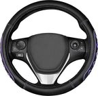 Ventilated Heart-Shaped Steering Wheel Cover with Anti-Slip Leather Grip. Compatible with Ford, Toyota, Honda, Nissan, and Chevrolet Vehicles for 14.5-15.2 inch Round Steering Wheels.