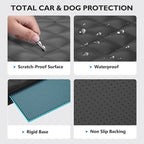Back Seat Extender for Dogs-Large Space, Hard Bottom Egg Crate Foam Soft Dog Car Seat Cover, Sturdy Backseat Extender for Dogs, Waterproof Pet Car Bed Dog Hammock for Car, SUV, Truck