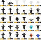 1045Pcs Car Push Retainer Clips & Auto Fasteners Assortment -30 Most Popular Sizes Nylon Bumper Fender Rivets with Fasteners Remover an 10 Cable Ties for Toyota GM Ford Honda Chevy