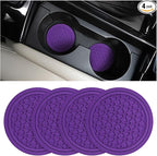 Mandark 4PCS Car Cup Holder Coasters, 2.75 Inch Non-Slip Insert Water Bottle Holder Pads, Dustproof Automotive Interior Accessories Mat, Universal for Vehicles, Trucks, RVs and More (Purple)