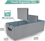 Trunk Organizer for Car, Car Organizer, Sturdy Trunk Organizer for SUV, Non-Slip Bottom, Storage Organizer for Sedans, Van, Jeep, Grocery, Large 3 Compartments, Blue 32"×13"×10.6"