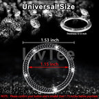 2 PCS Crystal Double Rhinestone Car Engine Start Stop Decoration Ring, Bling Car Interior Accessories for Women, Push to Start Button Cover Sticker, Automotive Decals, Black