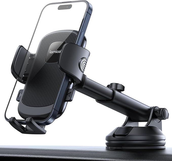 Car Phone Holder - [Strongest Military-Grade Suction Cup] 360° Rotation Phone Holders for Your Car Quick Release Adjustable Phone Mount for Car Dashboard for iPhone 17 16 Pro Max Galaxy Truck