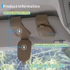2 Packs Magnetic Sunglass Holder for Car Visor (Beige) | Magnetic Interior Car Accessories