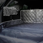 Bulldogology SUV Cargo Liner for Dogs 55"x82" Heavy Duty Pet Trunk Cargo Cover Area - Trunk Cover Car Protector for Dogs Waterproof Nonslip Mat - Dog Cargo Liner SUVs Vans Cars (Large, Black)