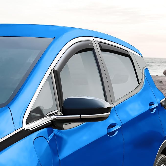 Goodyear Shatterproof in-Channel Window Deflectors for Chevrolet (Chevy) Bolt EV 2017-2023, Rain Guards, Window Visors for Cars, Vent Deflector, Car Accessories, 4 pcs - GY008512