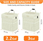 White Car Trash Can Cute, White Car Accessories for Women Waterproof Automotive Garbage Cans Leak Proof Vehicle Trash Can Diamond Pattern-Beige