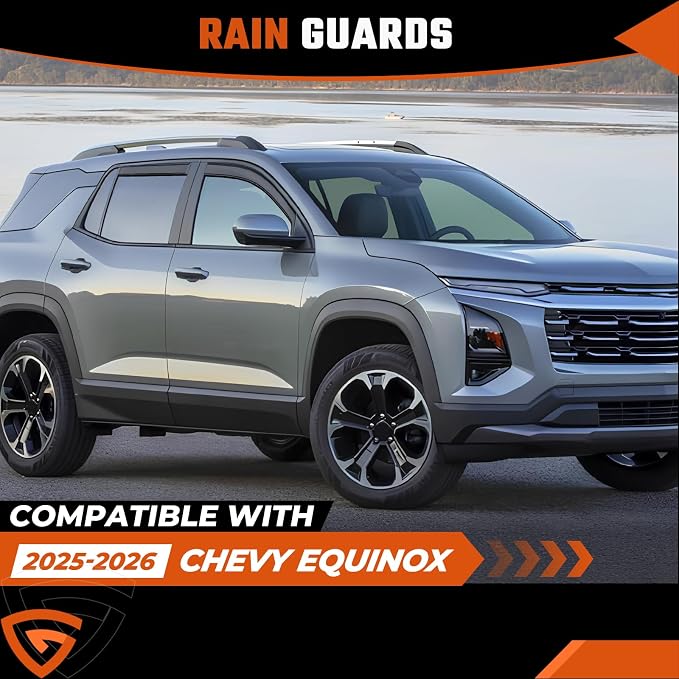 in-Channel Rain Guards Compatible with Chevrolet Equinox 2025-2026 (NOT for EV), Durable Side Windows Rain Guard Wind Visor 2025 2026 Equinox Window Deflectors Black 4 PCS