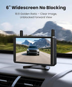 6" Solar Wireless Backup Camera: No Drilling 1-Min Quick Install | Dual Antenna for Smooth Live View, 1080P Screen with Color Night Vision, Long Battery & Solar Recharge for Car Truck Trailer