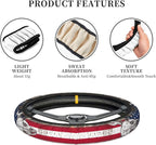 Camo Us Flag Deer Elastic Steering Wheel Cover Non-Slip Breathable Steering Wheel Protector Fit Auto, SUVs, Truck