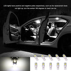 10 PCS Car Interior LED Light Bulb, T10 5050 5SMD LED Car Bulb Kit, Super Bright Automotive Led Replacement Bulbs for Dashboard Dome Map Door Courtesy License Plate Lights (White)