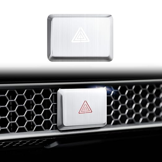 Polodunn for Honda Civic 2022-2025, for Accord/HRV/CRV 2023-2025, for Acura Integra 2023 2024 - Hazard Warning Light Push Button Cover, Emergency Flashers Trim Accessories (Silver)