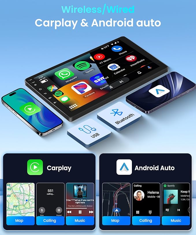 Car Radio Stereo for Toyota RAV4 2003 2004 2005 [4G+64G] Android with Wireless CarPlay Android Auto,9 inch IPS Touchscreen Car Stereo Bluetooth5.0,GPS,WiFi,SWC,59UI,32EQ AI DSP+HD Backup Camera