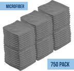Chamois Cloth, Microfiber Cleaning Cloth 750 Pack, Borderless Towels Cleaning, Car Microfiber Towel, Drying Car Wash Towels (11.5" x 11.5", Grey)