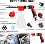 35Pcs Car Wash Detailing Kit Cleaning Kits with Foam Gun Sprayer Collapsible Bucket Brush Large Wash Mitt Towels Complete Interior Exterior Car Washing Supply Set Blue
