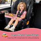 Car Seat Snack Tray for Kids Toddler Travel,Cup Holder Expander for Car,Toddler Travel & Road Trip Accessory for Mess-Free Snacking in The Car (Pink)