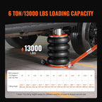 Air Jack, 6 Ton/13000 lbs Quadruple Bag Air Jack, Lift up to 26.5", with Heightened Column & Adjustable Handle, Thick Rubber Pad, 2-5 S Fast Lifting Pneumatic Jack for Car, SUV, Pickup Truck