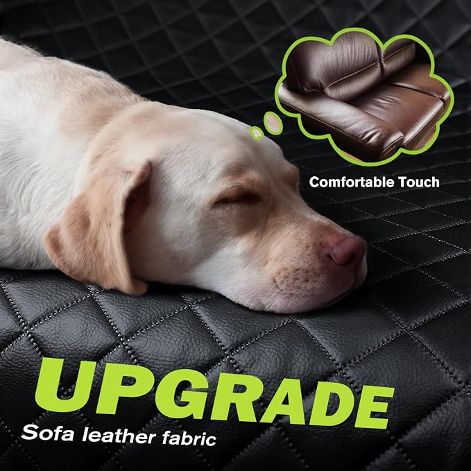 Dog Car Seat Cover for Back Seat 53.54 * 23.62 in, Car Window Fixing for Maximum Car Protection, Leather Fabric Back Seat Extender for Dogs, Waterproof & Scratch-Resistant, Support to 330 lbs
