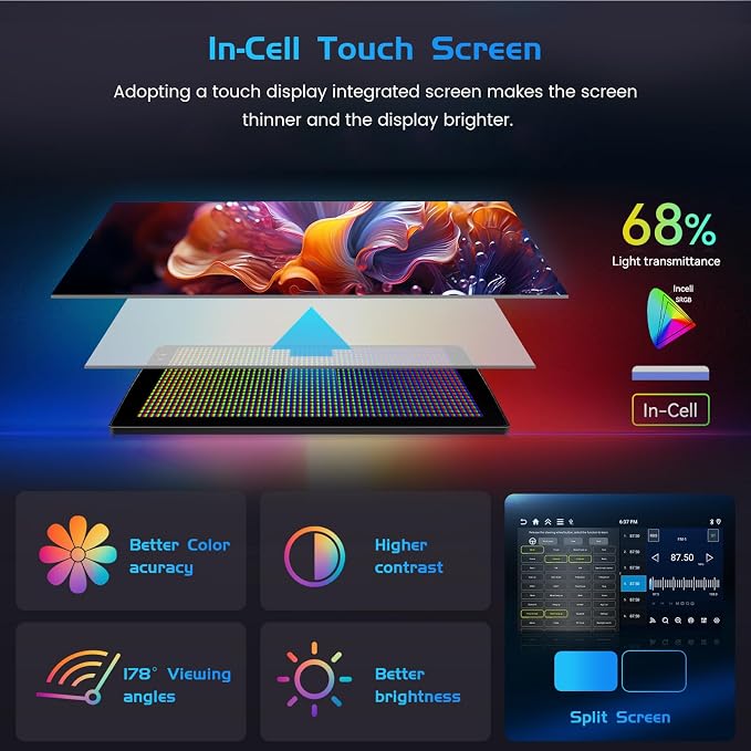 4+64G Radio for Mitsubishi Lancer 2007-2012 Android 15 Stereo | 10.1" Incell Touchscreen, Wireless CarPlay/Android Auto, GPS, Bluetooth, EQ, 15UI, Free Backup Camera
