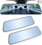 Rearview Mirror, 2 pack 12 Inch Panoramic Anti-Glare Clip-on Wide Angle Convex Rear View Mirror, Effectively to Reduce Blind Spot, Universal for More Car SUV Trucks -Blue