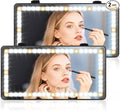 2PCS Car Sun Visor Vanity Mirror - Rechargeable Makeup Mirror with 60 LEDs, 3 Light Modes & Dimmable Touch Control for Cars, Trucks, SUVs, Car Interior Accessories for Women (Black)