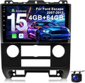 4G+64G Car Radio Stereo for Ford Escape 2007-2012: Upgrade Android 15 9" Touchscreen Head Unit Wireless CarPlay Android Auto, BT 5.4, WiFi 6, GPS, FM, RDS, EQ, SWC, 1080P Backup Camera