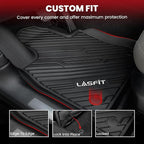 Floor Mats for Ford Explorer 2020-2021 6 Passenger TPE Custom Fit All Weather Protector Anti-Slip Floor Liners, 2021 2020 Explorer 6 Seats Accessories, 1st 2nd & 3rd Row, 4pcs Black