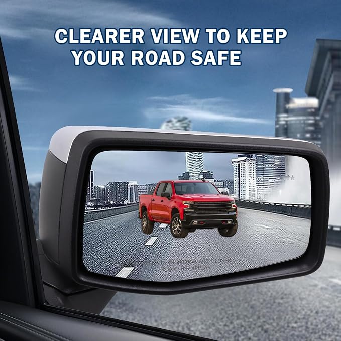 Right Passenger Side Mirror Compatible With 2019-2025 Chevy Silverado 1500 With Power Glass Manual Folding Temperature Sensor Turn Signal Heated Blind Spot Chrome Replace#GM1321586(9Pins)