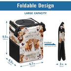 Cute Highland Cow Car Trash Can with Lid Collapsible Reusable Waterproof Car Garage Bag,Automotive Garbage Can,Car Accessories Interior Car Organizer