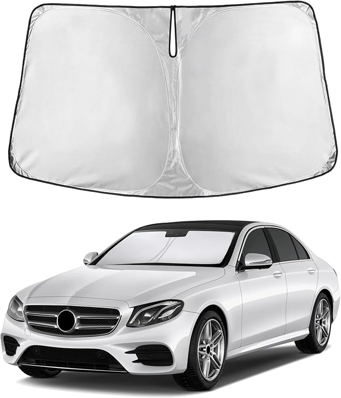 Windshield Sunshade Compatible for Mercedes-Benz E-Class 2010-2014 2015 2016, Sun Visor for Front Windshield & Window Sun Shade Cover, UV Heat Blocker & Protector, Car Accessories