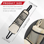 Car Seat Side Storage Pocket, Car Multifunctional Seat Organizer Hanging Bag, Auto Mobile Phone Wallet Sunglasses Mesh Net Pocket, Auto Accessories for Cars SUVs Trucks (White, 1PCS)