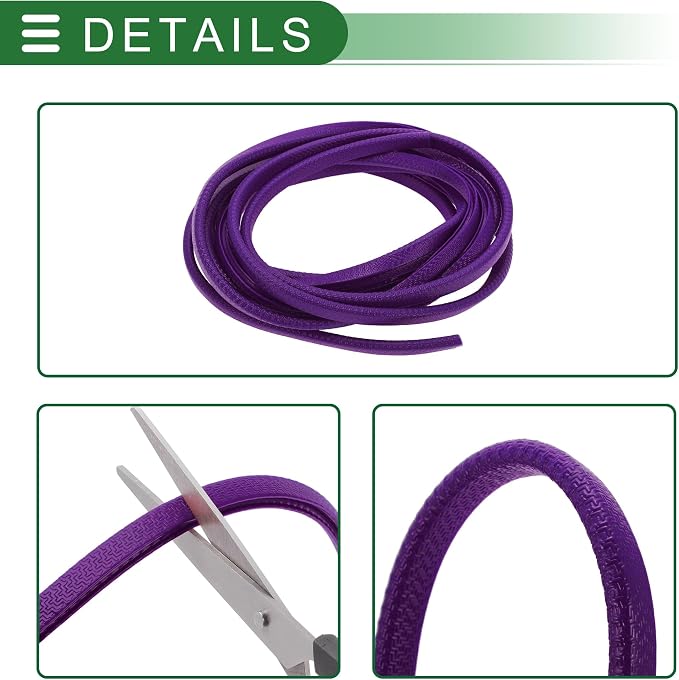 Universal Car Door Edge Protective Sealing Strip U-Type Door Scratch Protection Guard, 16.40ft 5m, Anti-scratch Collision, PVC Iron, Purple