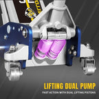 Floor Jack 3 Ton Hydraulic Low Profile Aluminum and Steel Racing Car Jack with Fast Lifting Dual Pump for SUV,Truck, MVP,6600 lbs Capacity