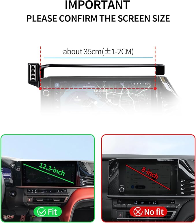 Car Phone Holder for Toyota Camry 2025-2026 Accessories, 12.3-inch Screen | Magsafe Magnetic Cell Phone Mount Clip Compatible with iPhone, 3D fit Stable Dashboard GPS Navigation Bracket Cradle Stand
