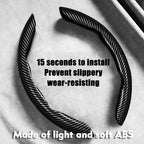 2pcs Car Steering Wheel Cover,Anti-Skid Carbon Fiber Steering Wheel Protector for Men Women,Multiple Color Options,Universal for Most Car Interiors Accessories (Bright Black)