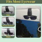 CHOSMOYI Magnetic Leather Sunglass Holder for Car, Sunglasses Clip for Car Visor, Auto Interior Accessories Universal for Different Size Eyeglasses (Carbon Fiber)