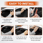 Tape-On Rain Guards for Rav4 2026+, Side Window Deflectors Visor Rain Guards Vent Guard Shade Deflectors Compatible with Toyota Rav4 Accessories 2026 2027 6-Pack