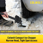 Metal Snow Shovel 58’’, Heavy Duty Ice Scraper for Driveway, Snow Ice Chopper Shoveling Tool with Thickened Blade, Ice Shovel for Sidewalk Ice Removal, Flat Shovel Floor Cleaning Scraper