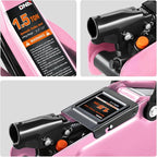 DNA Motoring 1.5 Ton Car Floor Jack Low Profile Hydraulic Trolley Service/Floor Jack, 1.5T / 3000 lbs Capacity, Lifting Range 5.3 Inch -12 Inch, with Storage Case, Pink, TOOLS-00327-PK